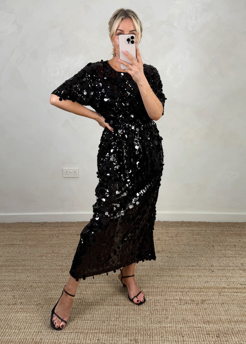 Disco Sequin dress - black-The Style Attic