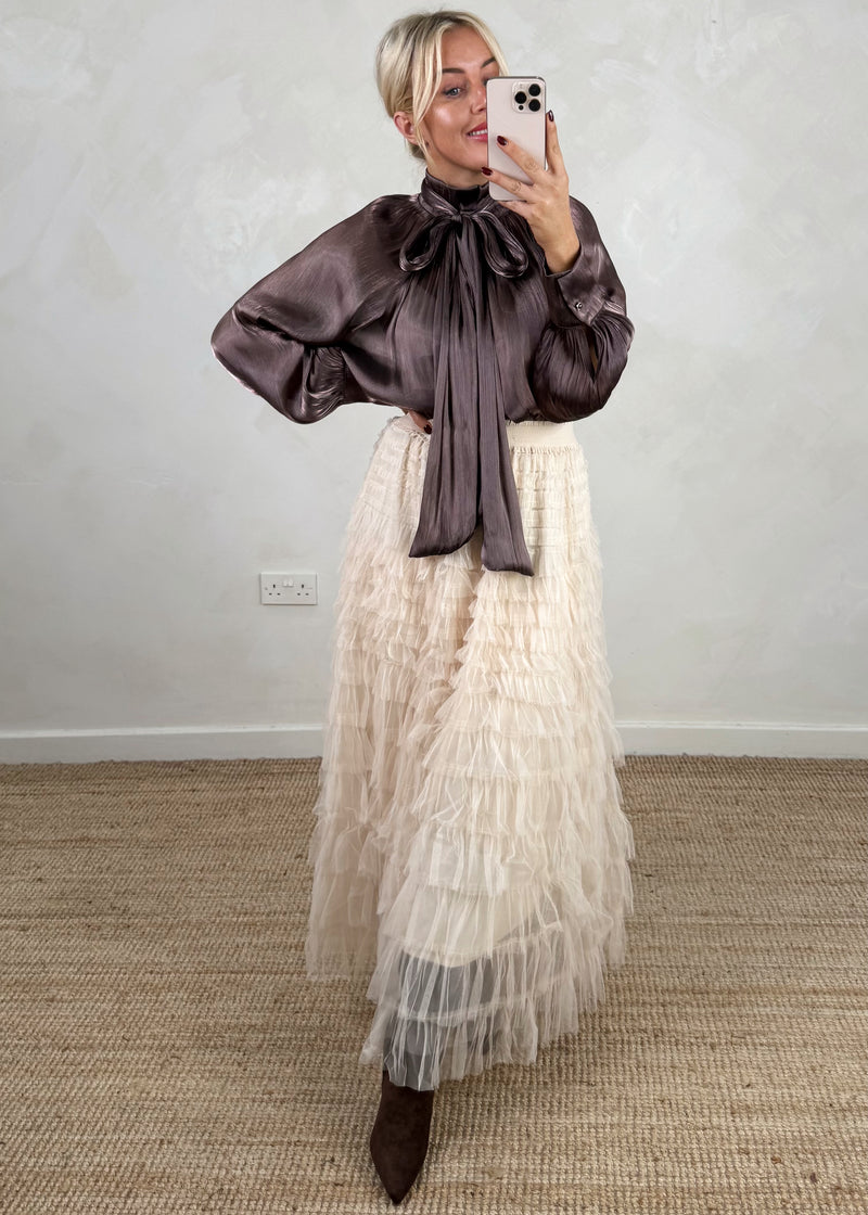 Dolly tulle skirt - cream-The Style Attic