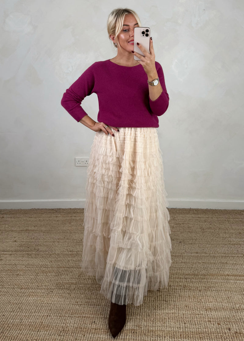 Dolly tulle skirt - cream-The Style Attic