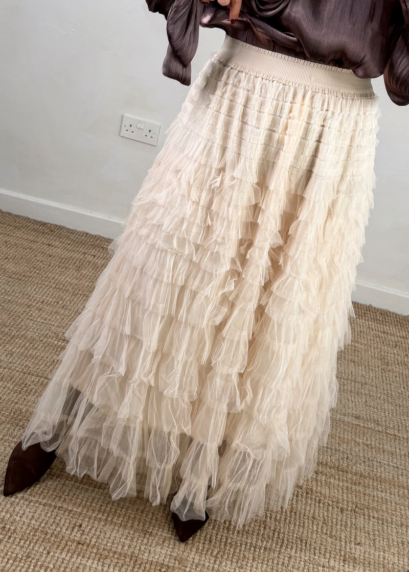 Dolly tulle skirt - cream-The Style Attic