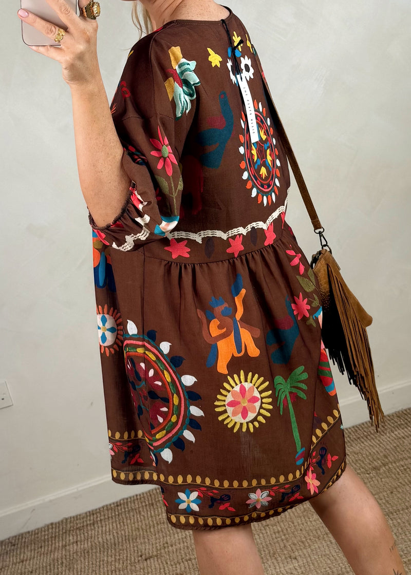 Dora smock - seven chocolate-The Style Attic