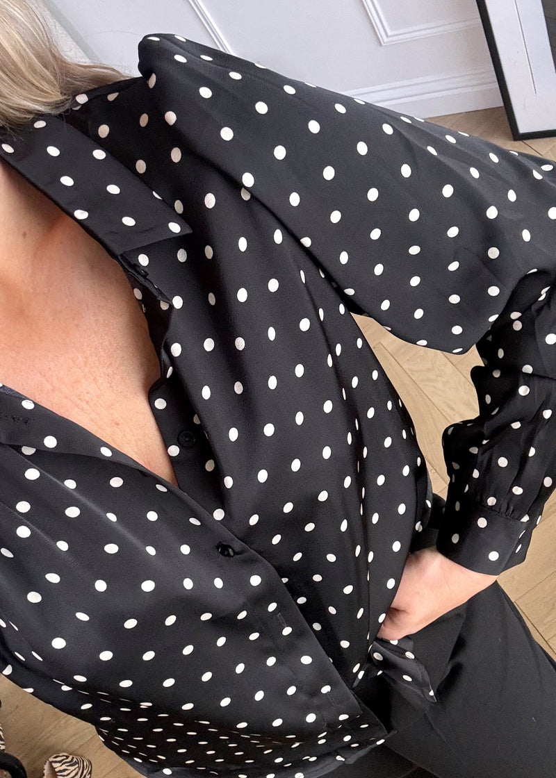 Dotty blouse - black-The Style Attic