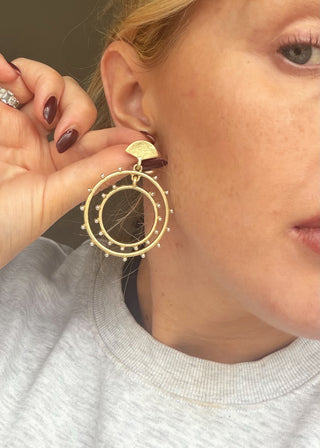 Double circle earring - Gold-The Style Attic