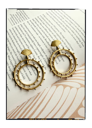 Double circle earring - Gold-The Style Attic