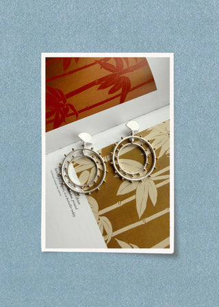 Double circle earring - Silver-The Style Attic