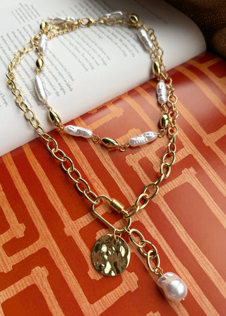 Double coin necklace - Gold-The Style Attic