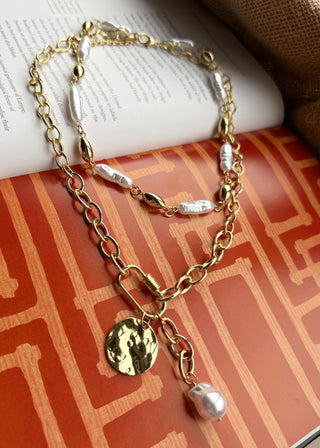 Double coin necklace - Gold-The Style Attic