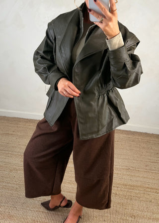 Double collar jacket - Olive-The Style Attic