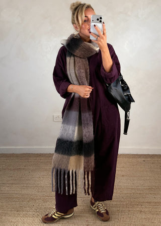 Drew corduroy jumpsuit - Aubergine-The Style Attic