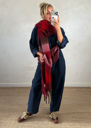 Drew corduroy jumpsuit - Navy-The Style Attic