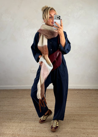 Drew corduroy jumpsuit - Navy-The Style Attic