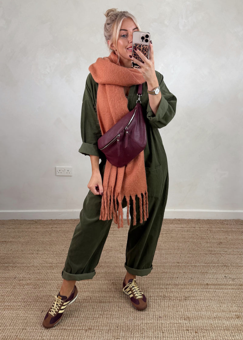 Drew corduroy jumpsuit - olive-The Style Attic