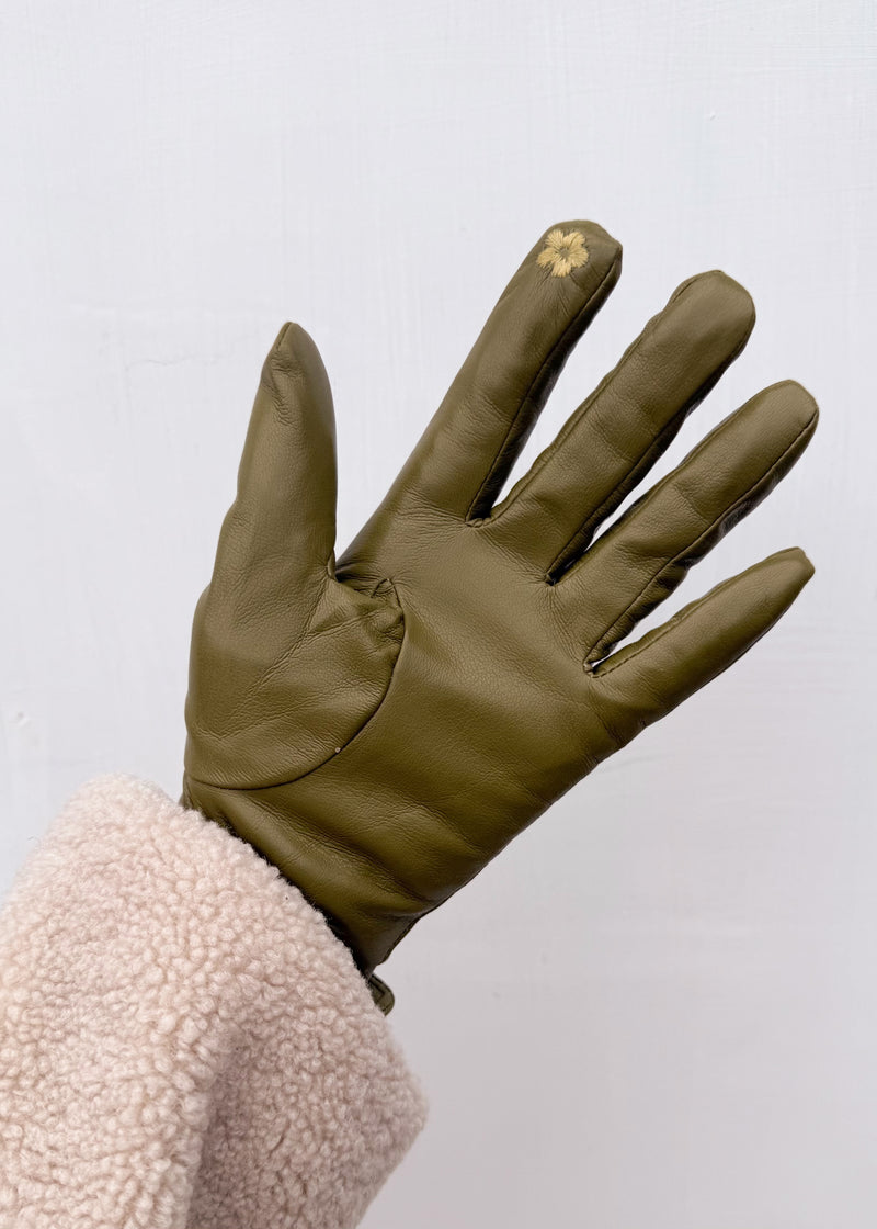 Driving glove - olive-The Style Attic