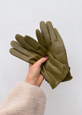 Driving glove - olive-The Style Attic