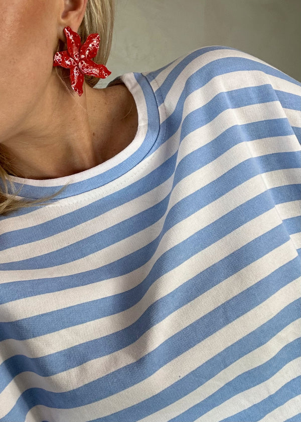 Dylan striped Tee - blue-The Style Attic