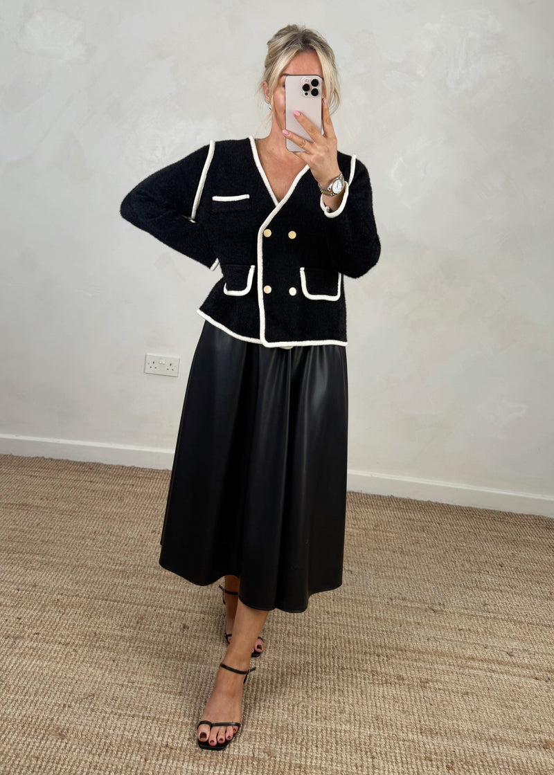 Earl knitted jacket - black-The Style Attic