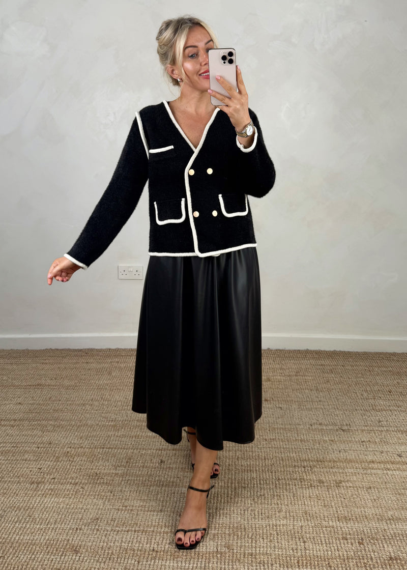 Earl knitted jacket - black-The Style Attic