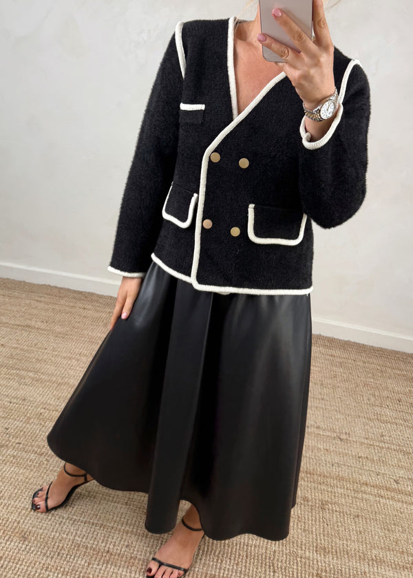 Earl knitted jacket - black-The Style Attic