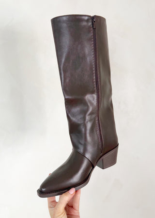 Eastwood zip boots - chocolate-The Style Attic
