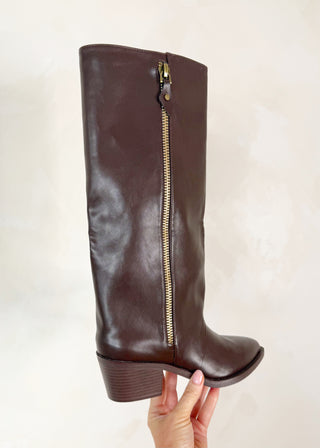Eastwood zip boots - chocolate-The Style Attic