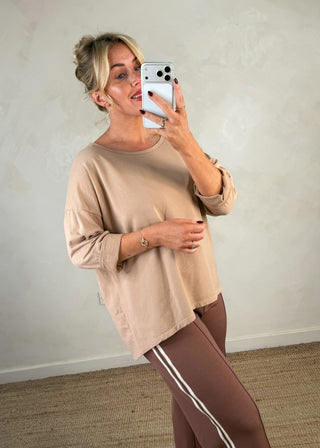 Easy sweater tee - Beige-The Style Attic