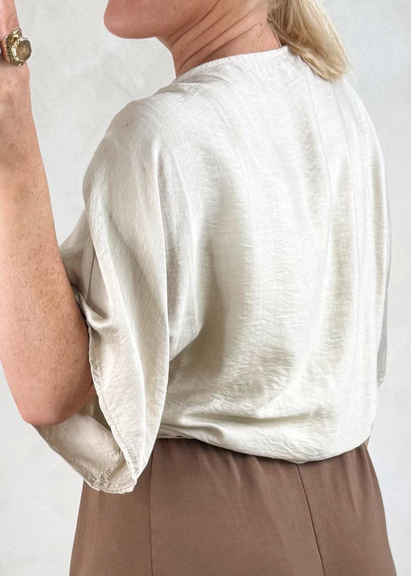 Easy tie top - beige-The Style Attic