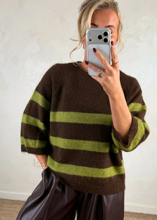 Eddie striped knit - Chocolate-The Style Attic