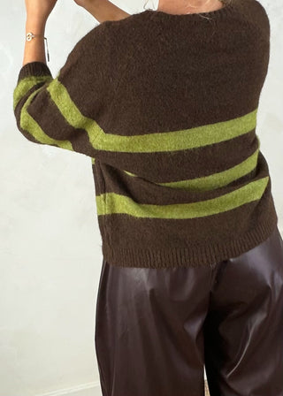 Eddie striped knit - Chocolate-The Style Attic