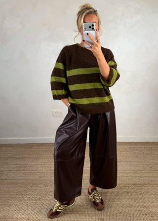 Eddie striped knit - Chocolate-The Style Attic