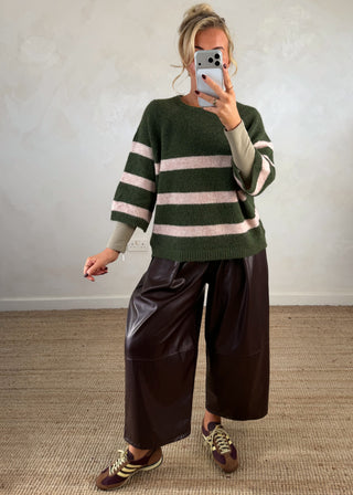 Eddie striped knit - Khaki-The Style Attic