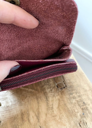 Effie Leather coin purse - Merlot-The Style Attic