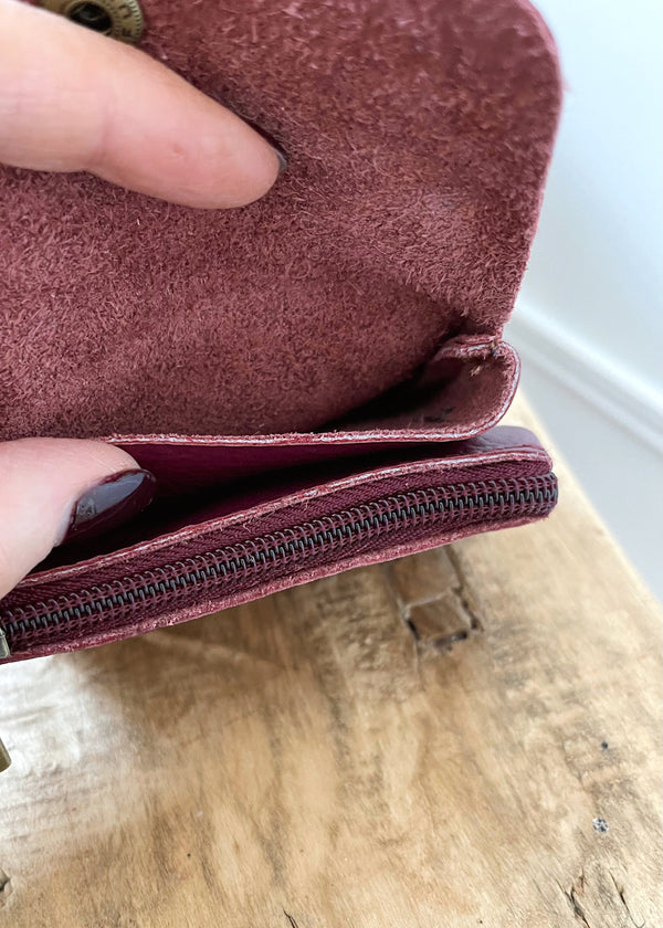 Effie Leather coin purse - Merlot-The Style Attic