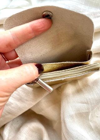 Effie Leather coin purse - gold-The Style Attic