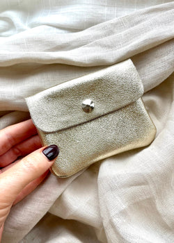 Effie Leather coin purse - gold-The Style Attic