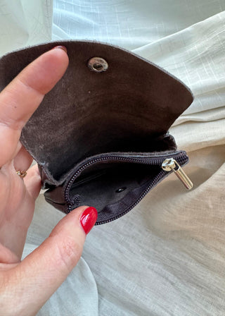 Effie Leather coin purse - light tan-The Style Attic