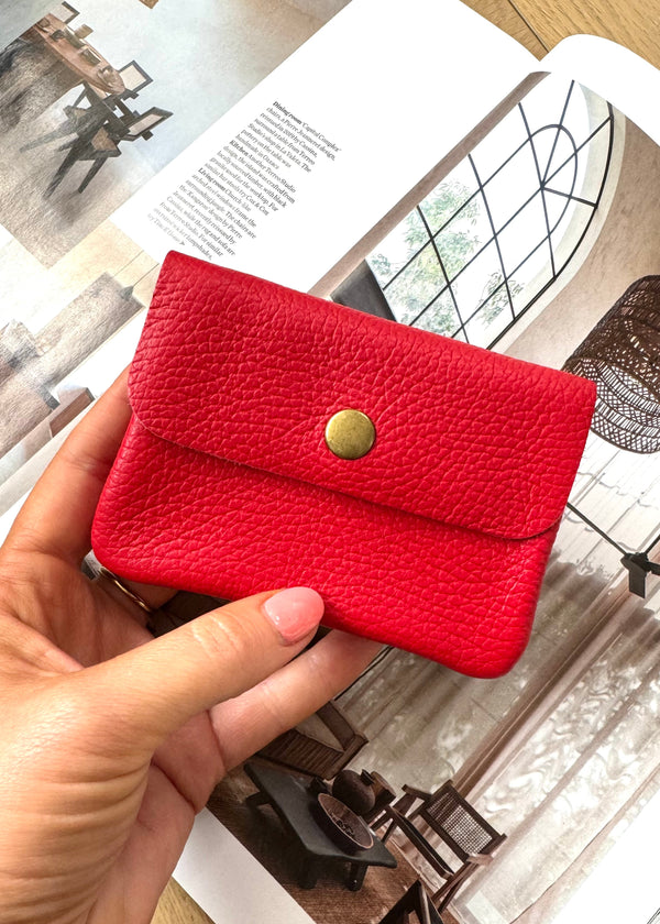Effie Leather coin purse - red-The Style Attic