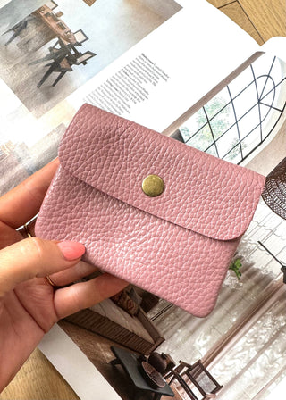 Effie Leather coin purse - rose-The Style Attic