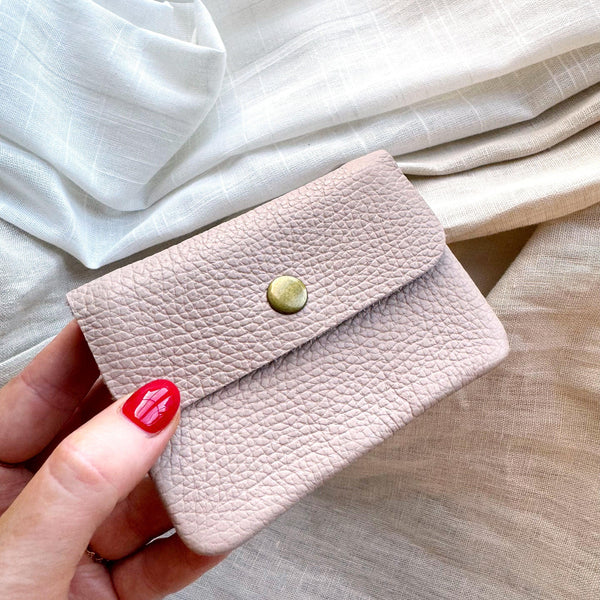 Effie Leather coin purse shell pink