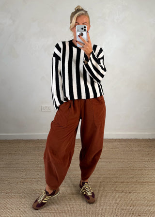 Ella stripe knit - Black/cream-The Style Attic