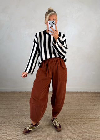 Ella stripe knit - Black/cream-The Style Attic