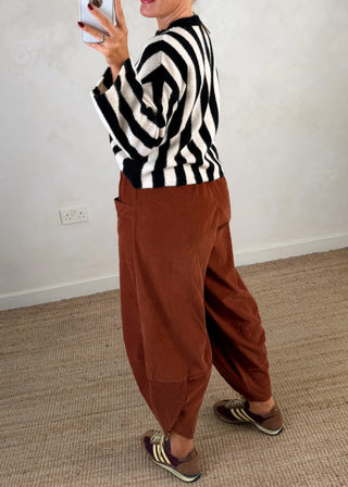 Ella stripe knit - Black/cream-The Style Attic