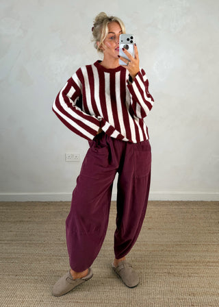 Ella stripe knit - Red/pink-The Style Attic