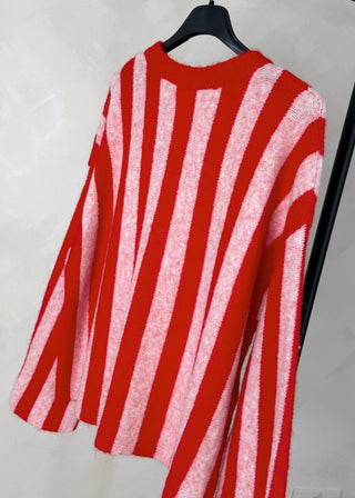 Ella stripe knit - Red/pink-The Style Attic