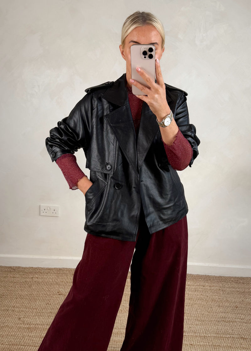 Ella trench coat - black-The Style Attic