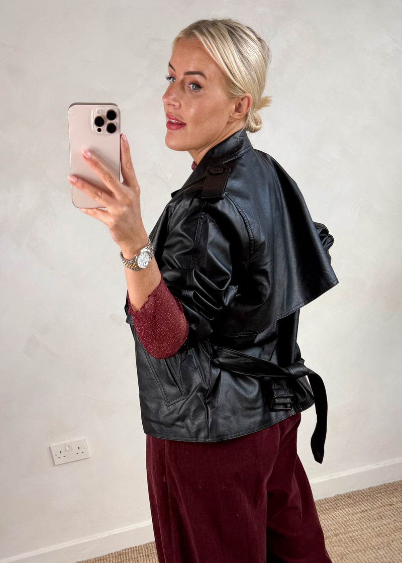 Ella trench coat - black-The Style Attic