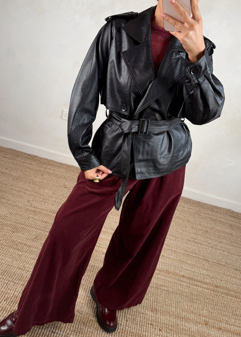Ella trench coat - black-The Style Attic