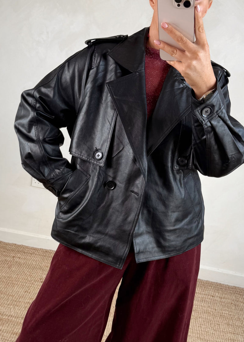 Ella trench coat - black-The Style Attic