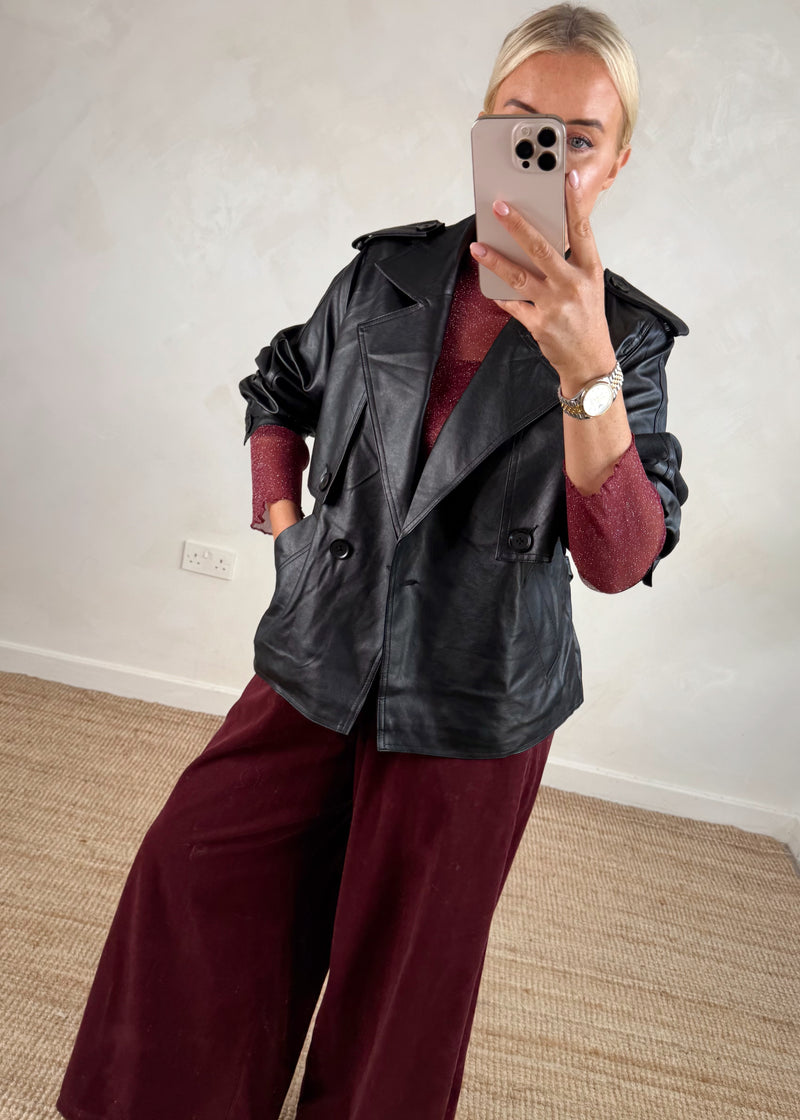Ella trench coat - black-The Style Attic
