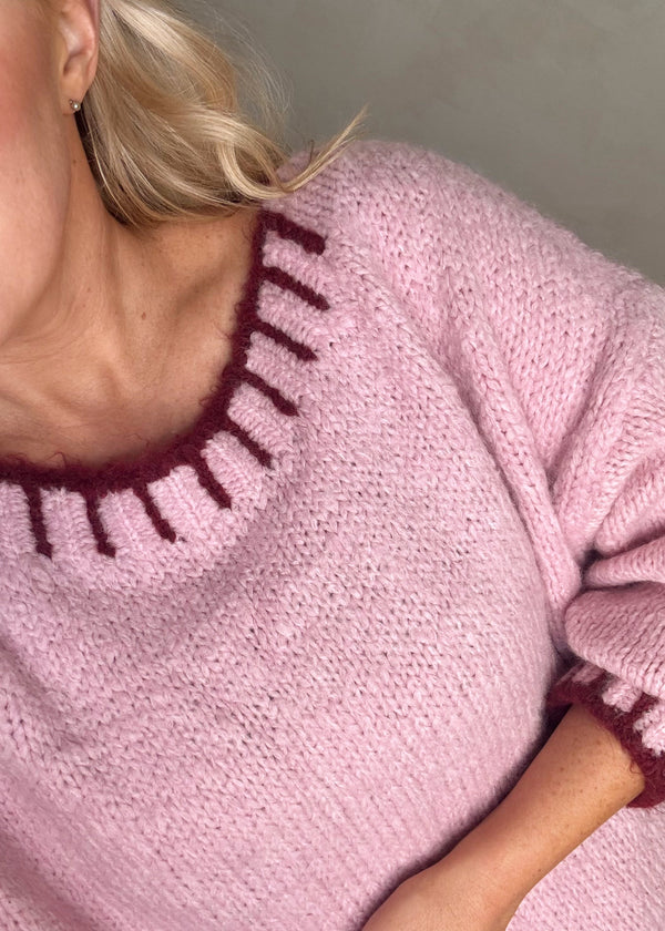 Elle stitch knit - merlot/pink 2-The Style Attic