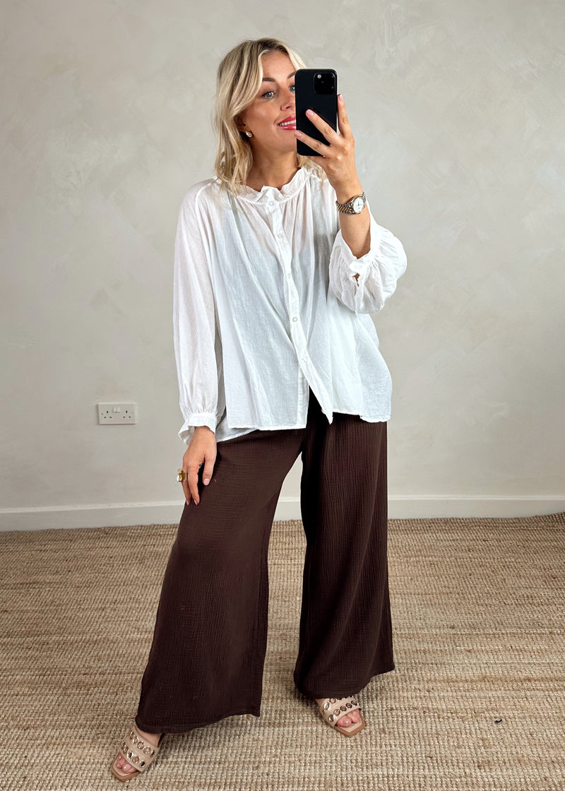 Elodie cotton blouse - white-The Style Attic